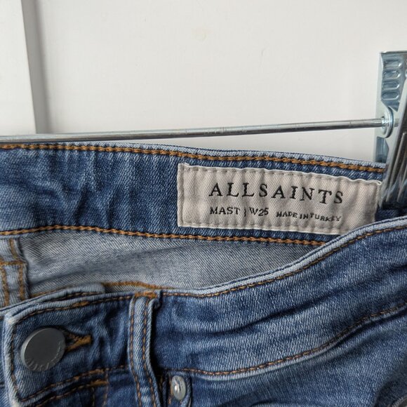 AllSaints Mast Blue Denim Skinny Jeans - Picture 4 of 4